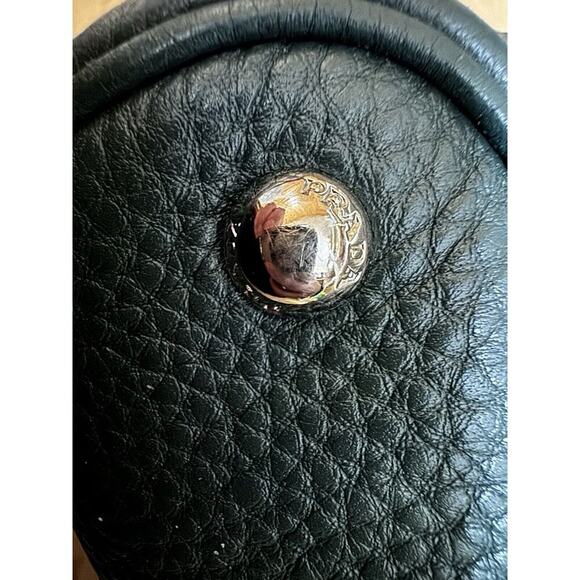 PRADA AUTHENTIC LEATHER VITELLO DAINO TOTE PURSE Dark Green DOUBLE HANDLE - Picture 12 of 16